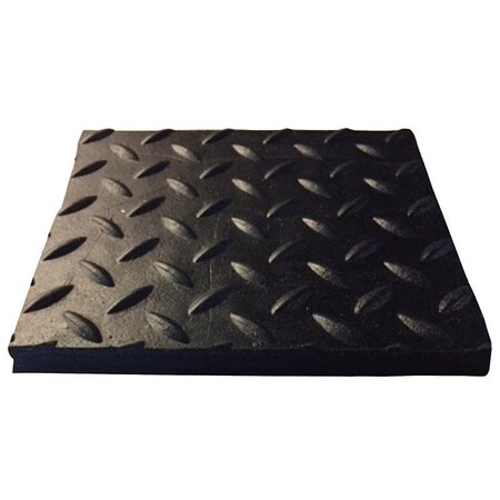 Flexgard SMA4836DG12 Stall Mat, 3 ft L, 4 ft W, 12 in Thick, Diamond Plate Pattern, Black SMCK4836-DPWG1/2